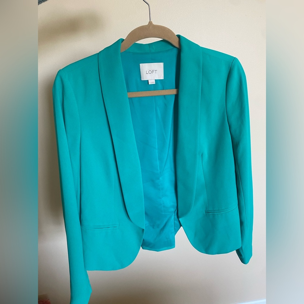 LOFT Women's Teal Blazer - Small